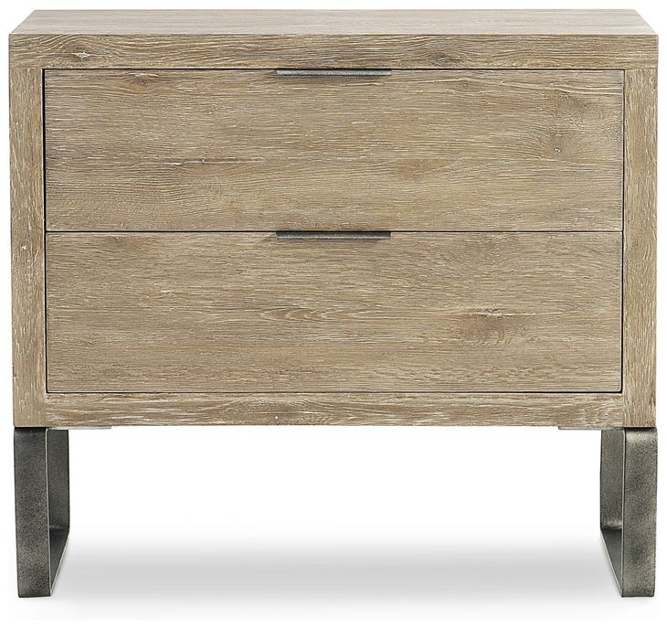 Tribeca Brown 2 Drawer Nightstand With Sled Base