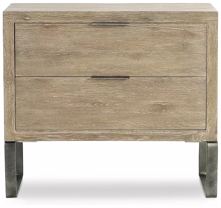 Tribeca Brown 2 Drawer Nightstand With Sled Base