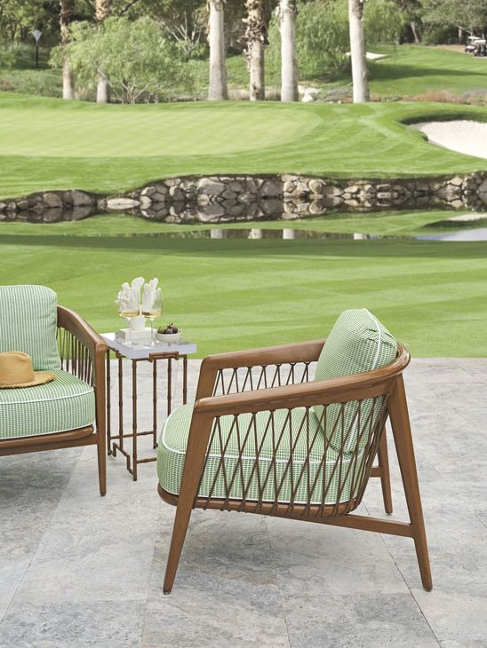 Palm Desert Poolside Green Upholstered Outdoor Occasional Chair
