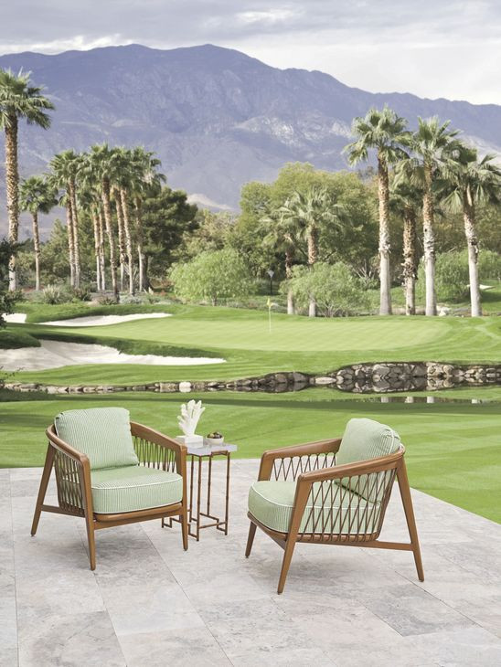 Palm Desert Poolside Green Upholstered Outdoor Occasional Chair