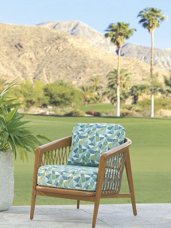 Palm Desert Poolside Blue Upholstered Outdoor Occasional Chair