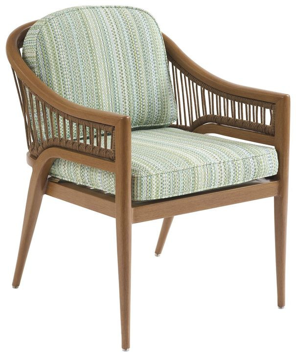 Palm Desert Poolside Green Upholstered Outdoor Arm Chair