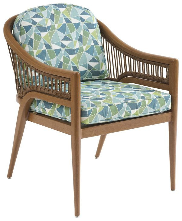 Palm Desert Poolside Blue Upholstered Outdoor Arm Chair