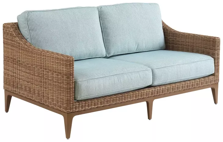 Palm Desert Poolside Green Outdoor 66" Loveseat