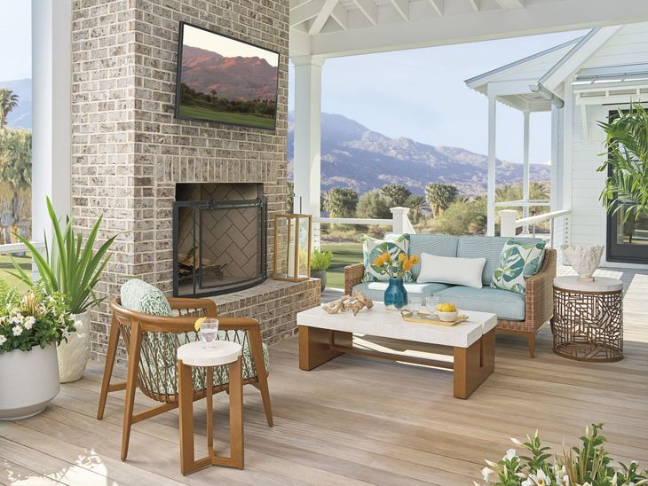 Palm Desert Poolside Green 66" Outdoor Loveseat