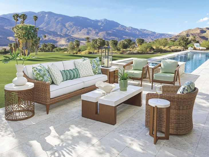 Palm Desert Poolside White Outdoor Conversation Set