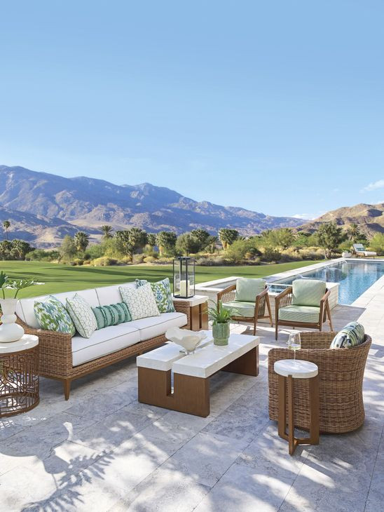 Palm Desert Poolside White Outdoor Conversation Set
