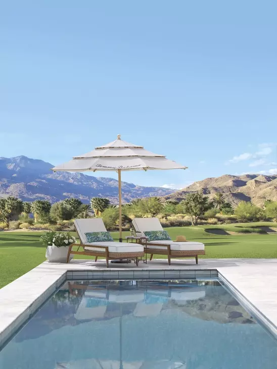 Palm Desert Poolside White Outdoor 84" Chaise
