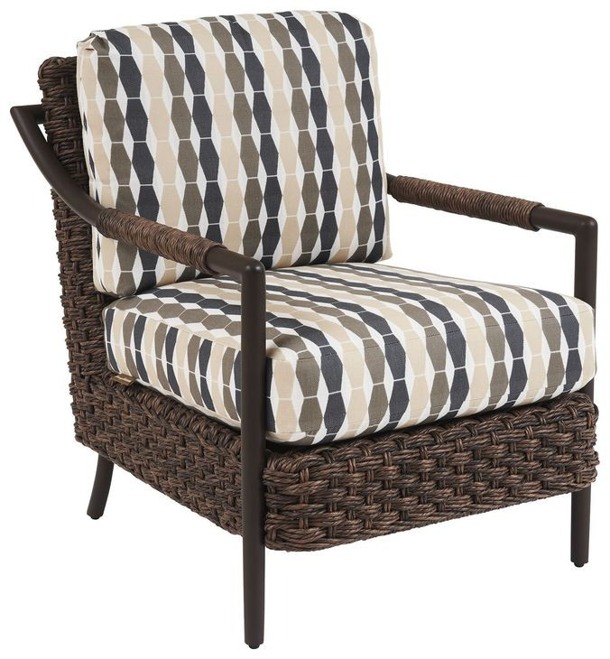 Kilimanjaro Beige and Black Upholstered Outdoor Occasional Chair