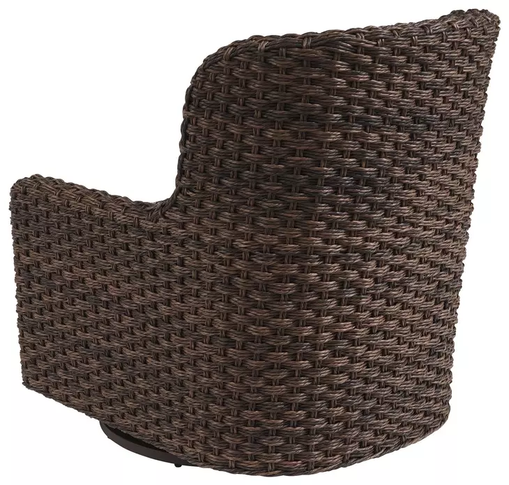 Kilimanjaro Black Upholstered Outdoor Swivel Glider Accent Chair