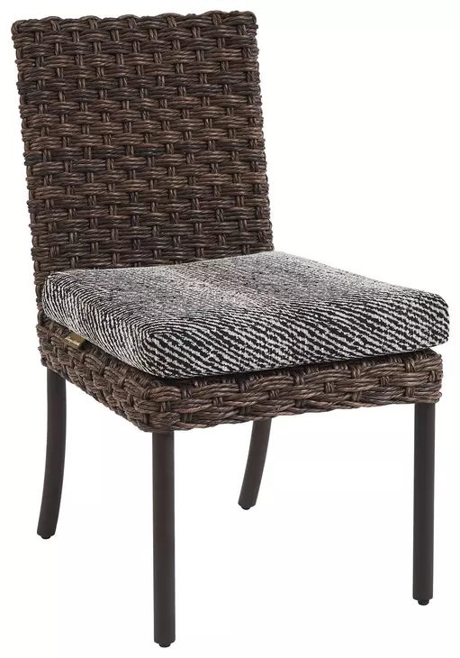 Kilimanjaro Black and Gray Upholstered Outdoor Side Chair