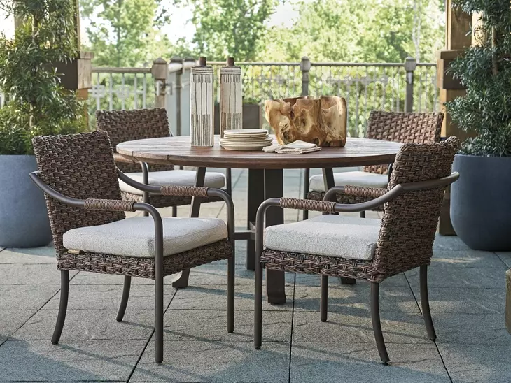 Kilimanjaro Beige Upholstered Outdoor Arm Chair