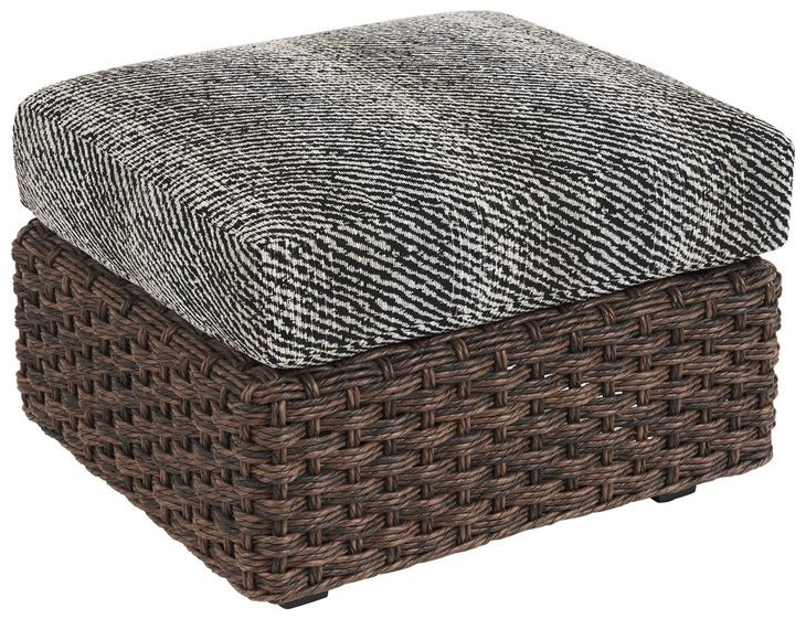 Kilimanjaro Black Upholstered Rectangular Outdoor Ottoman