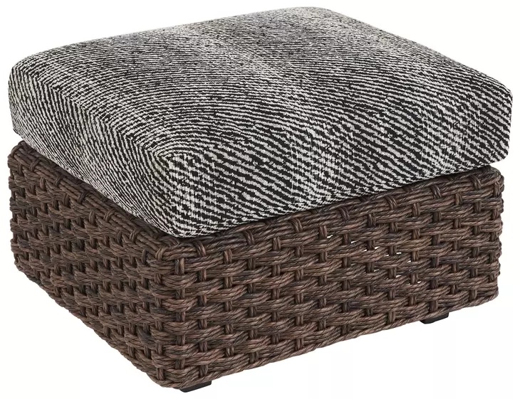 Kilimanjaro Black Upholstered Rectangular Outdoor Ottoman