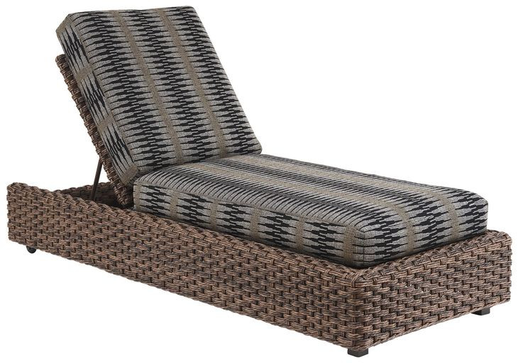 Kilimanjaro Black and Gray 83" Outdoor Chaise Lounge
