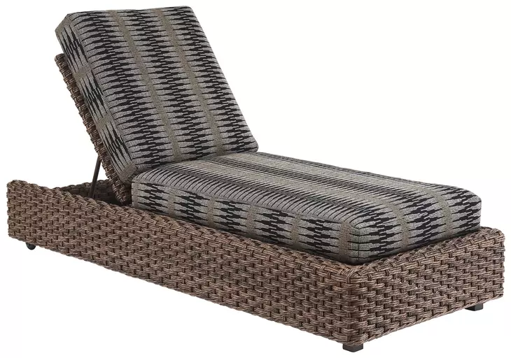 Kilimanjaro Black and Gray Outdoor 83" Chaise Lounge