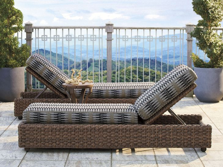 Kilimanjaro Black and Gray 83" Outdoor Chaise Lounge