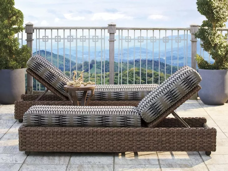 Kilimanjaro Black and Gray Outdoor 83" Chaise Lounge