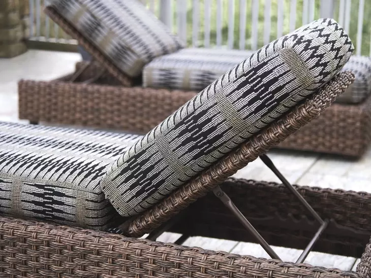 Kilimanjaro Black and Gray Outdoor 83" Chaise Lounge