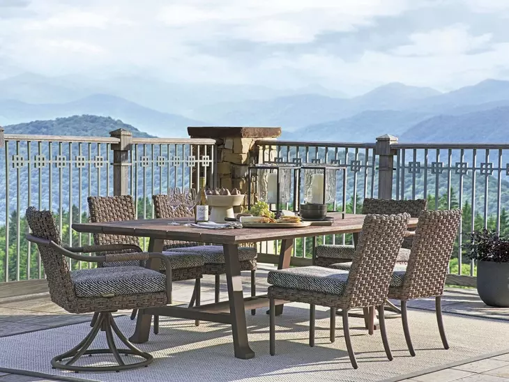Kilimanjaro Black and Gray Upholstered Outdoor Side Chair
