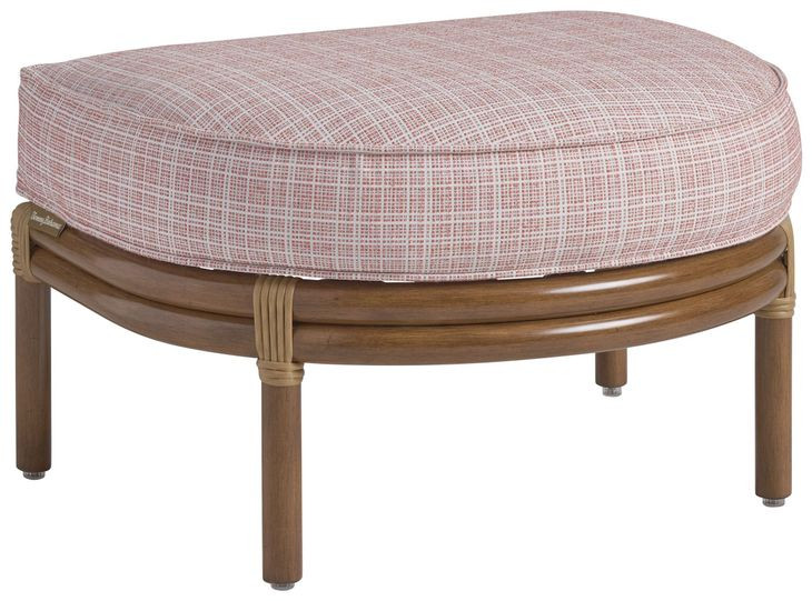 Sandpiper Bay Pink Upholstered D Shaped Outdoor Ottoman