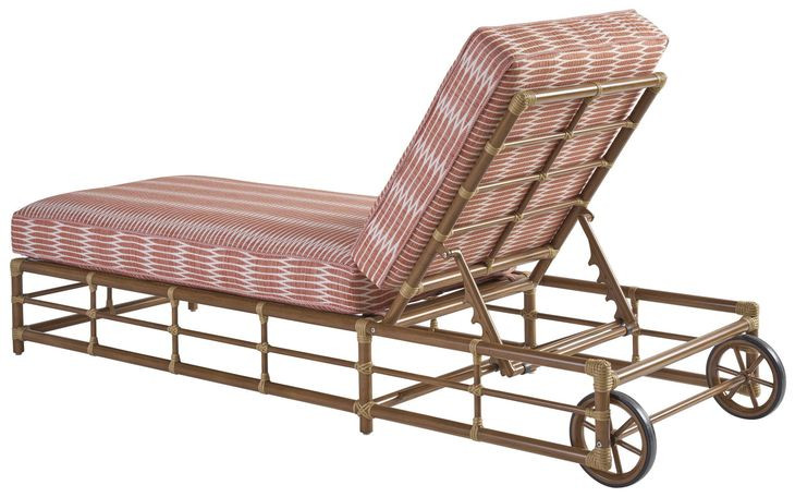 Sandpiper Bay Pink and White 82" Outdoor Chaise Lounge