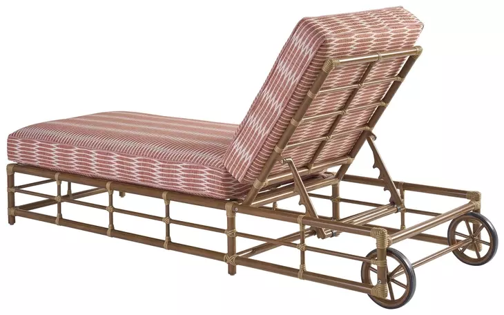 Sandpiper Bay Pink and White Outdoor 82" Chaise Lounge
