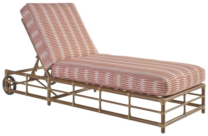 Sandpiper Bay Pink and White 82" Outdoor Chaise Lounge