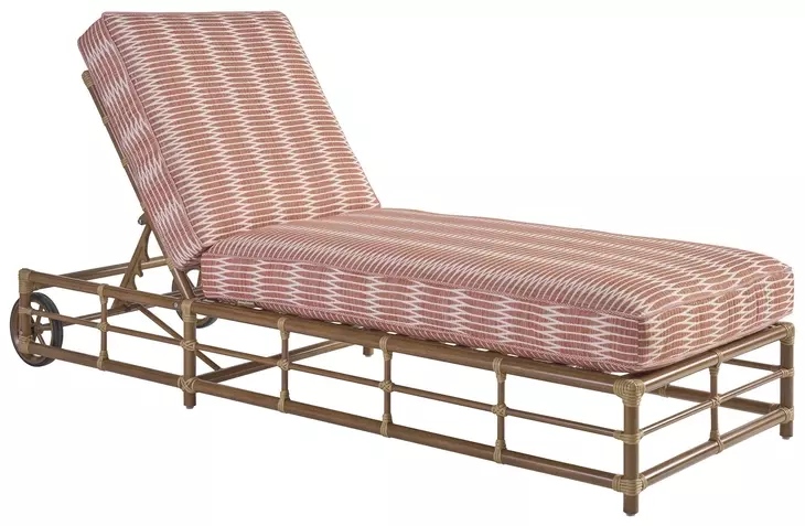 Sandpiper Bay Pink and White Outdoor 82" Chaise Lounge