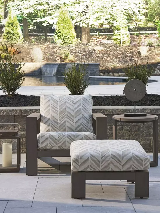 Mozambique Beige Upholstered Rectangular Outdoor Ottoman
