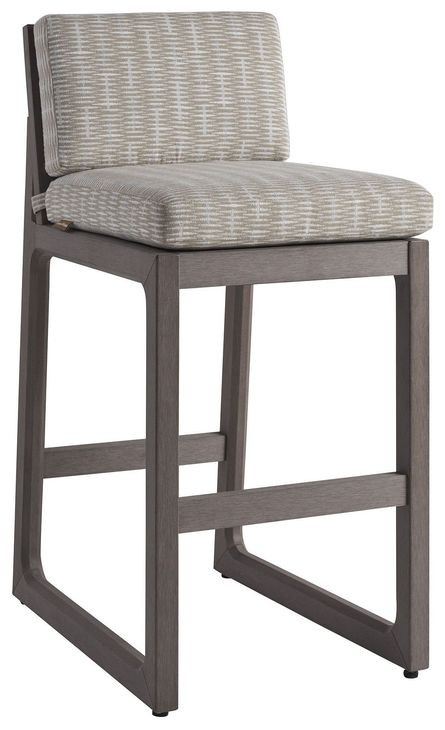 Mozambique Upholstered Outdoor Bar Stool - Thumbnail 2