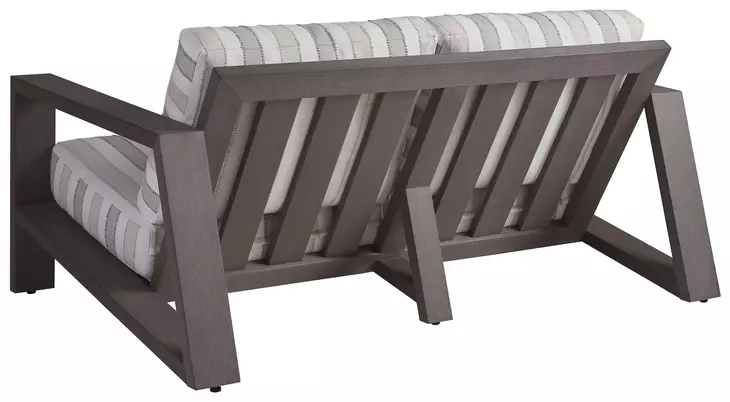 Mozambique Beige and Tan Outdoor 63" Loveseat