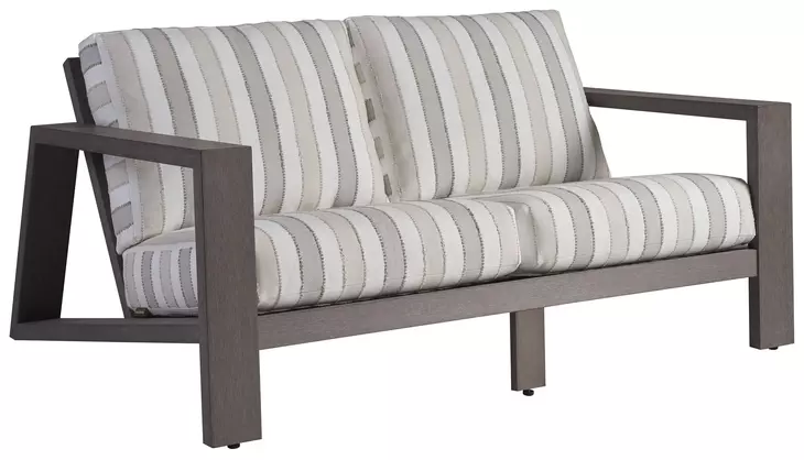 Mozambique Beige and Tan Outdoor 63" Loveseat