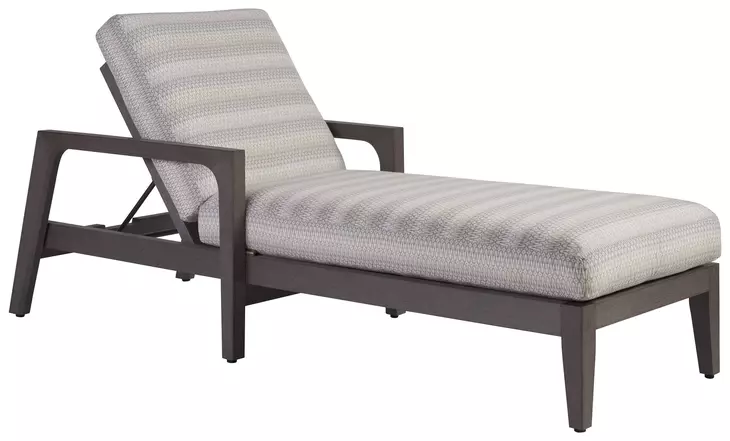 Mozambique Beige and Tan Outdoor 83" Chaise Lounge