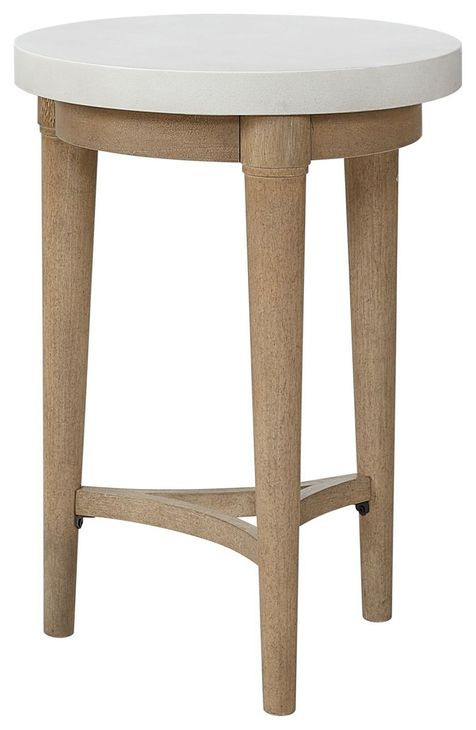 Wilmington Sand Chairside Table with Cement Top