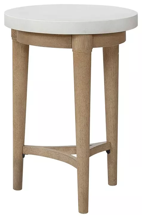 Wilmington Sand Chairside Table with Cement Top