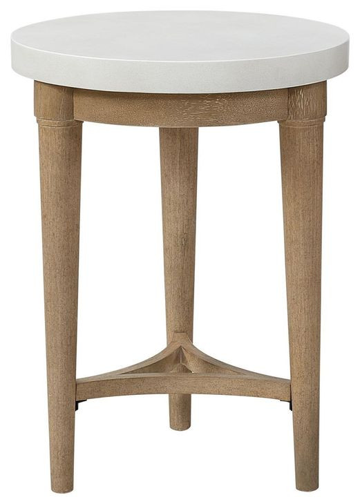 Wilmington Sand Chairside Table with Cement Top