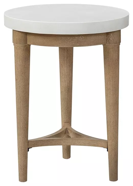 Wilmington Sand Chairside Table with Cement Top