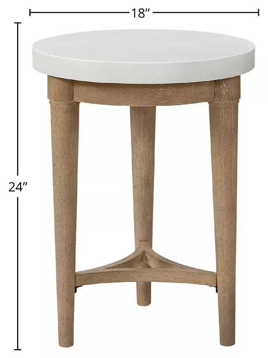Wilmington Sand Chairside Table with Cement Top