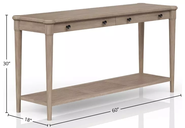 Wilmington Sand Sofa Table with Cane