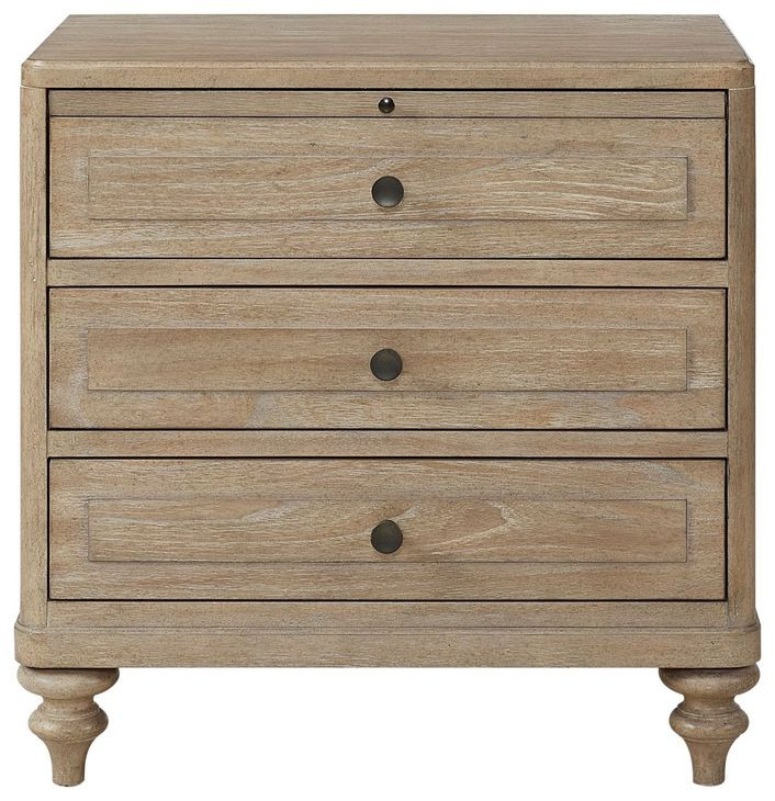Wilmington Sand 3 Drawer Nightstand