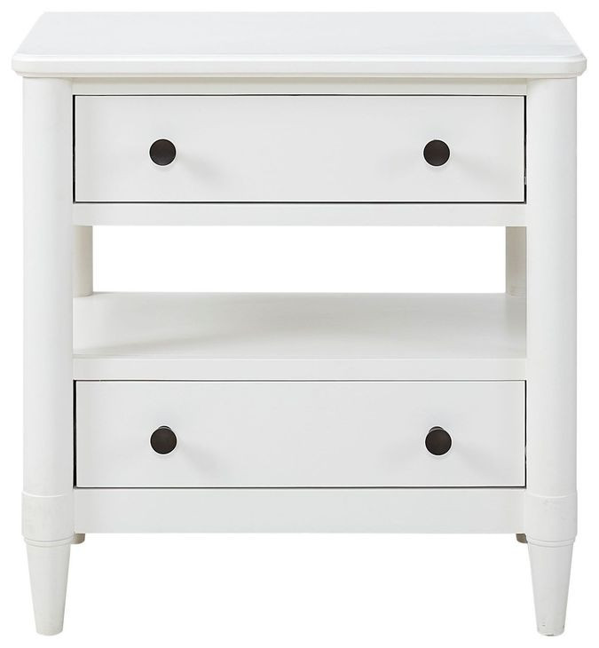 Wilmington White Open Nightstand