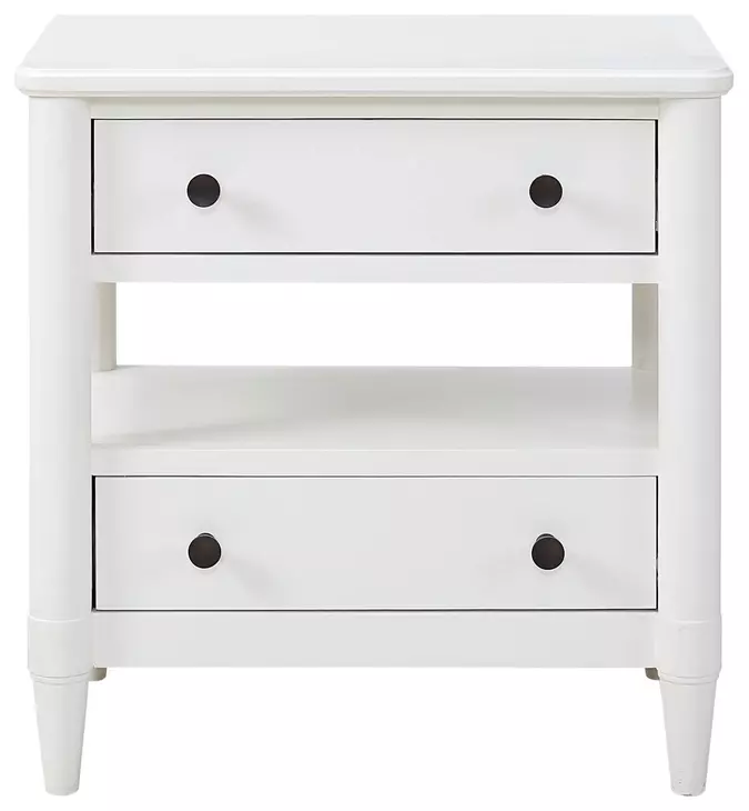Wilmington White Open Nightstand