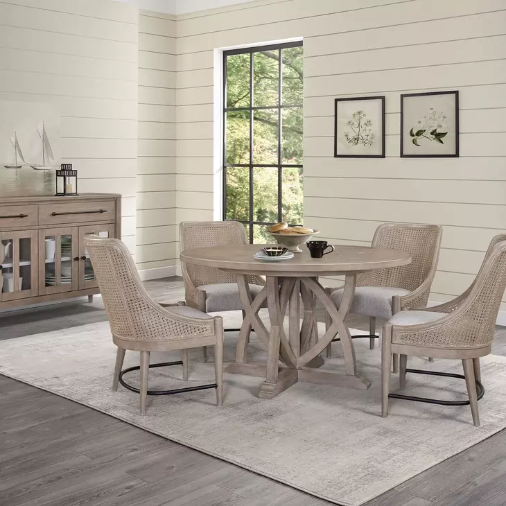 Wilmington Sand Round Extendable Dining Table