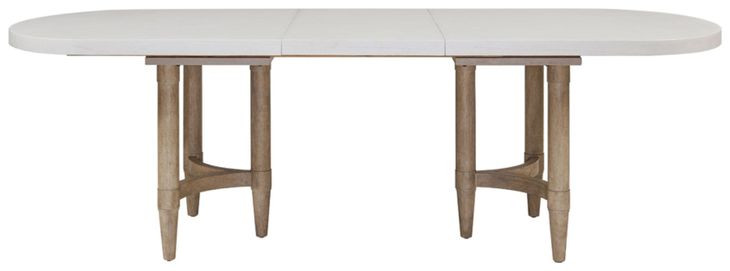 Wilmington Sand Pillar Trestle Extendable Dining Table