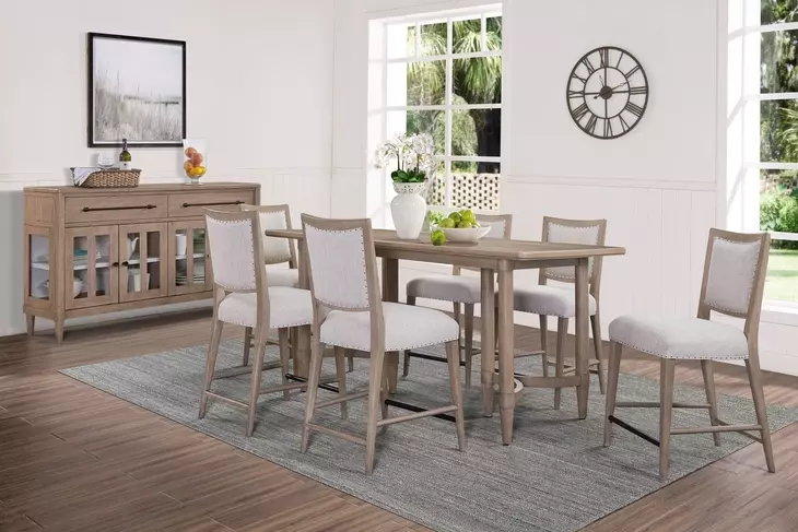 Wilmington Sand HiLo Triad Dining Table