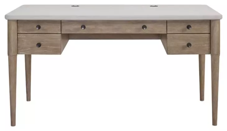Wilmington Sand 5 Drawer Home Office Set