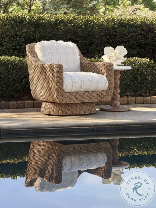 Isle of Palms Mocha and White Agate Stone Top Outdoor Accent Table