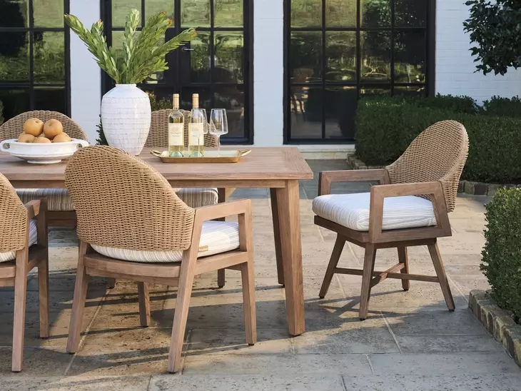 Isle of Palms Beige Upholstered Outdoor Arm Chair