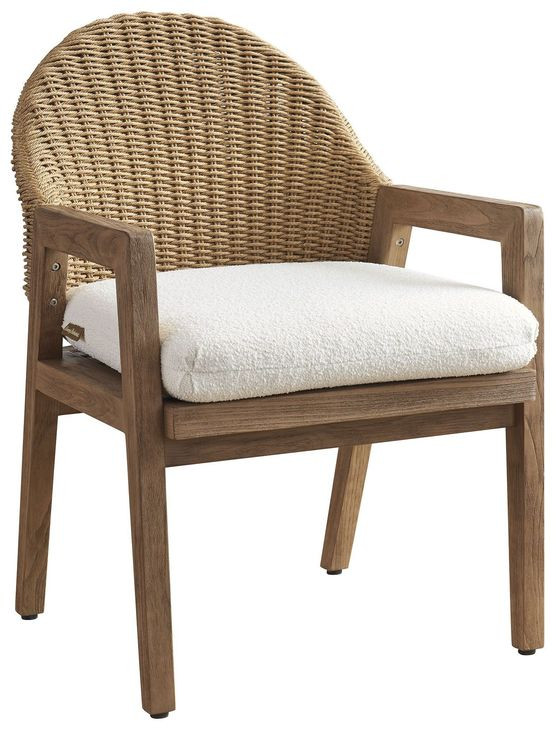 Isle of Palms Ivory Upholstered Outdoor Arm Chair